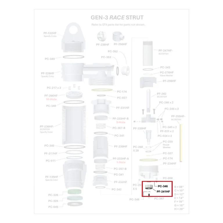 Where PF-241HF sits in the ORI GEN-3 Race Strut - exploded diagram with the part highlighted