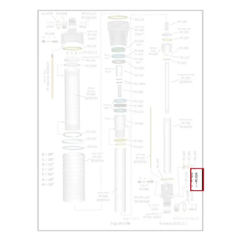 Where PC-024 sits in the ORI STX Strut - exploded diagram with the part highlighted