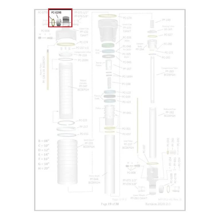 Where PC-029B sits in the ORI STX Strut - exploded diagram with the part highlighted
