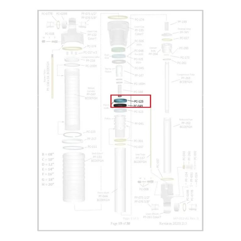 Where PC-123 sits in the ORI STX Strut - exploded diagram with the part highlighted