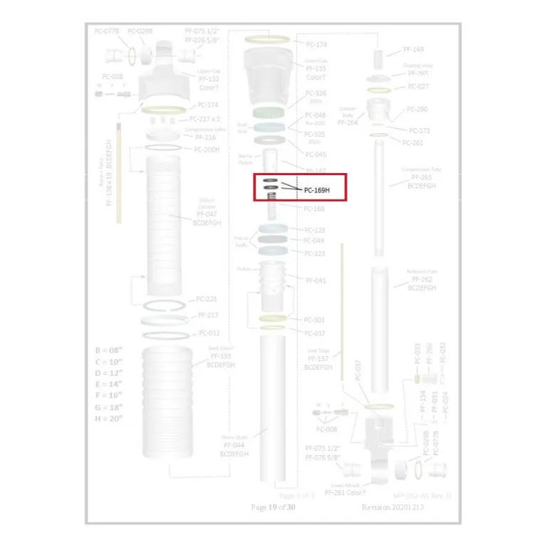 Where PC-169H sits in the ORI STX Strut - exploded diagram with the part highlighted