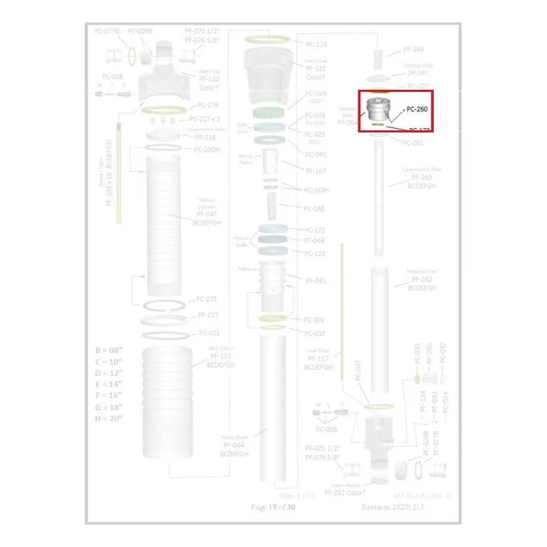 Where PC-260 sits in the ORI STX Strut - exploded diagram with the part highlighted
