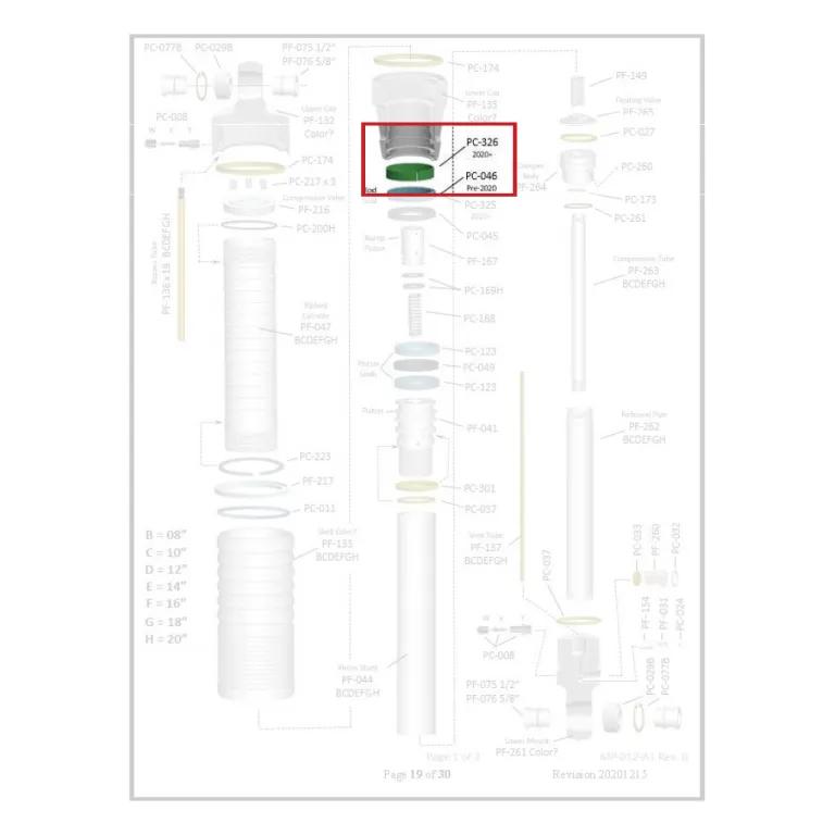 Where PC-326 sits in the ORI STX Strut - exploded diagram with the part highlighted