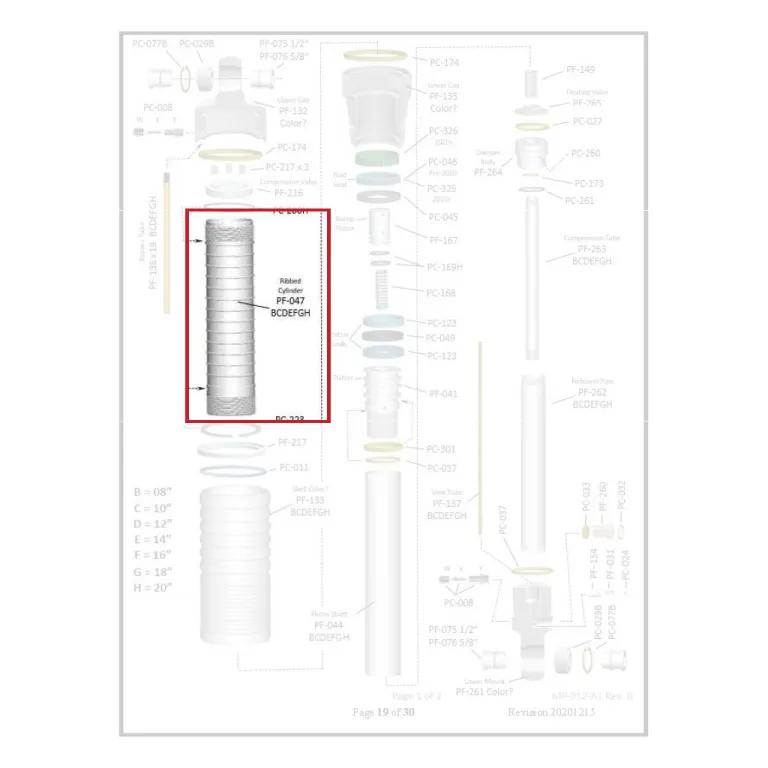Where PF-047 sits in the ORI STX Strut - exploded diagram with the part highlighted