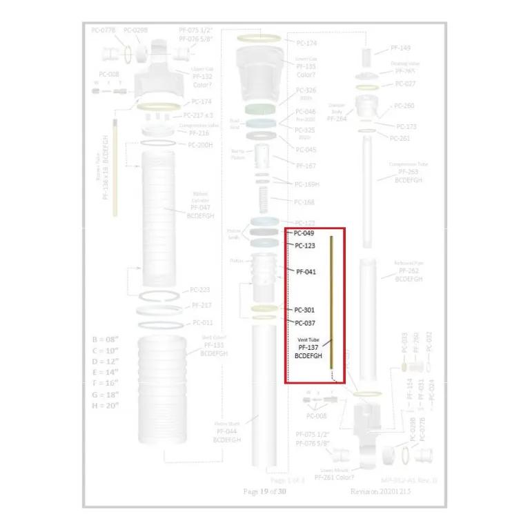 Where PF-137 sits in the ORI STX Strut - exploded diagram with the part highlighted