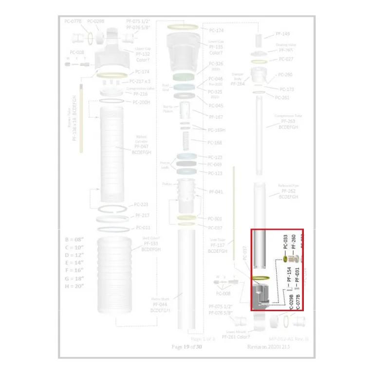 Where PF-260 sits in the ORI STX Strut - exploded diagram with the part highlighted