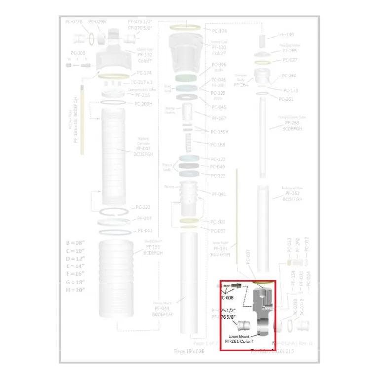 Where PF-261 sits in the ORI STX Strut - exploded diagram with the part highlighted