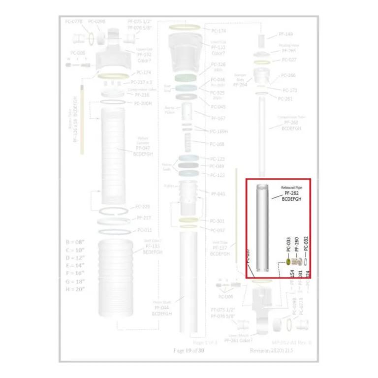 Where PF-262 sits in the ORI STX Strut - exploded diagram with the part highlighted